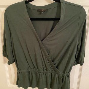 Banana Republic Gathered-Sleeve Wrap Top